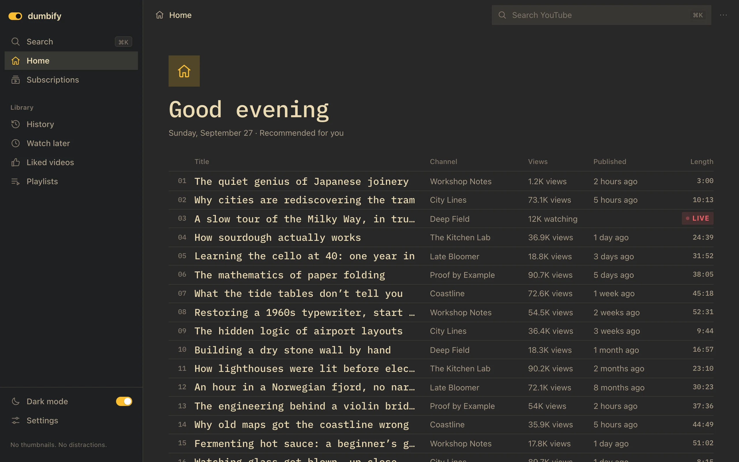The Terminal look: a dense monospace table on the dark Gruvbox theme.